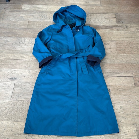 London Fog Jackets & Blazers - London Fog Main Coat Trench Coat Women's Size Reg 8 Pet. Teal Blue Liner…